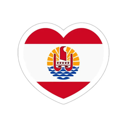 Heart Flag of French Polynesia - STICKER Vinyl Die-Cut Decal White Die-Cut 2 Inch - The Sticker Space