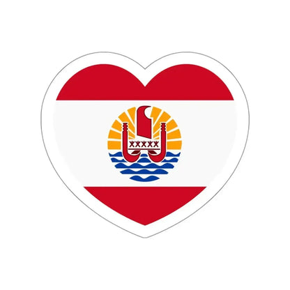 Heart Flag of French Polynesia - STICKER Vinyl Die-Cut Decal White Die-Cut 3 Inch - The Sticker Space