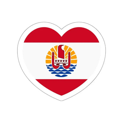 Heart Flag of French Polynesia - STICKER Vinyl Die-Cut Decal White Die-Cut 5 Inch - The Sticker Space