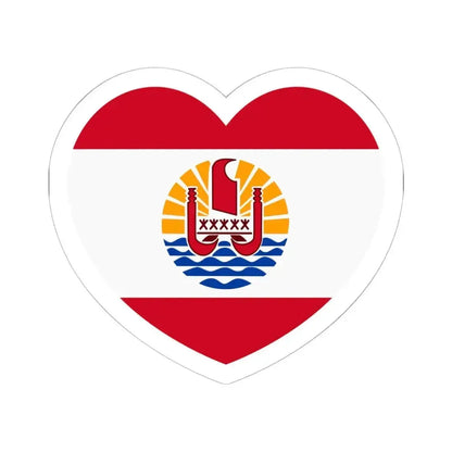 Heart Flag of French Polynesia - STICKER Vinyl Kiss-Cut Decal 6 Inch White - The Sticker Space