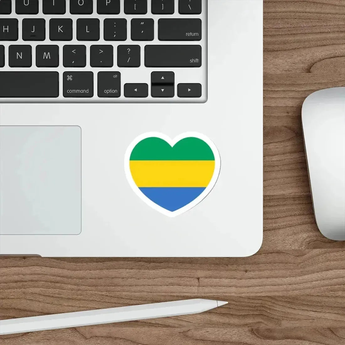 Heart Flag of Gabon - STICKER Vinyl Die-Cut Decal - The Sticker Space