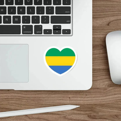 Heart Flag of Gabon - STICKER Vinyl Die-Cut Decal - The Sticker Space