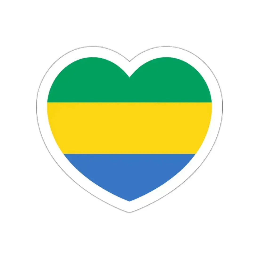 Heart Flag of Gabon - STICKER Vinyl Die-Cut Decal White Die-Cut 2 Inch - The Sticker Space
