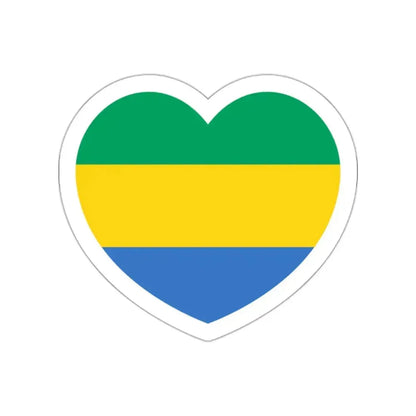 Heart Flag of Gabon - STICKER Vinyl Die-Cut Decal White Die-Cut 2 Inch - The Sticker Space