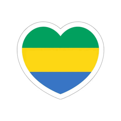 Heart Flag of Gabon - STICKER Vinyl Die-Cut Decal White Die-Cut 3 Inch - The Sticker Space