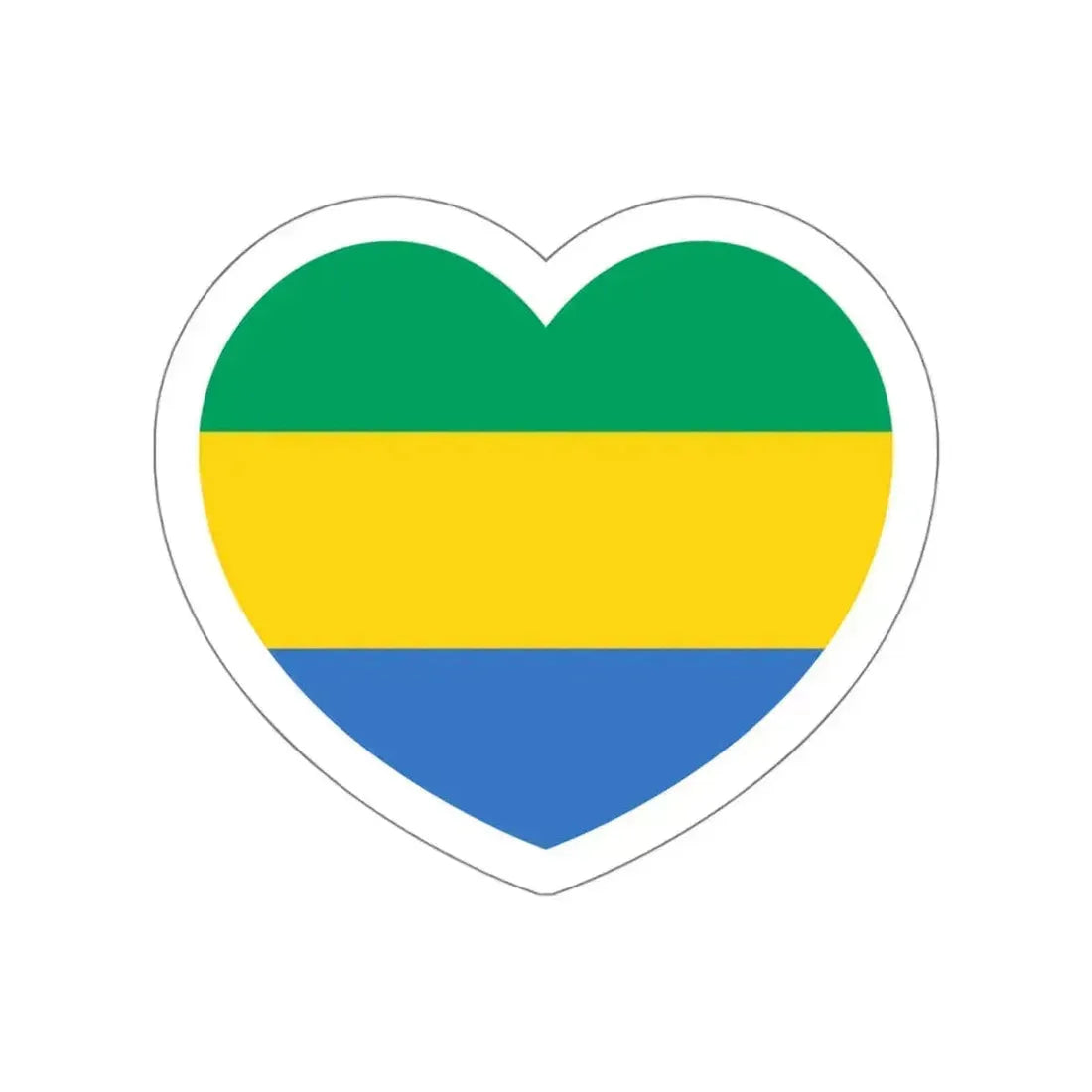 Heart Flag of Gabon - STICKER Vinyl Die-Cut Decal White Die-Cut 6 Inch - The Sticker Space