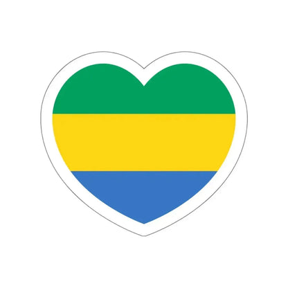 Heart Flag of Gabon - STICKER Vinyl Die-Cut Decal White Die-Cut 6 Inch - The Sticker Space