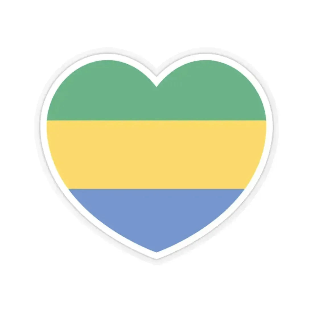 Heart Flag of Gabon - STICKER Vinyl Kiss-Cut Decal 2 Inch Transparent - The Sticker Space