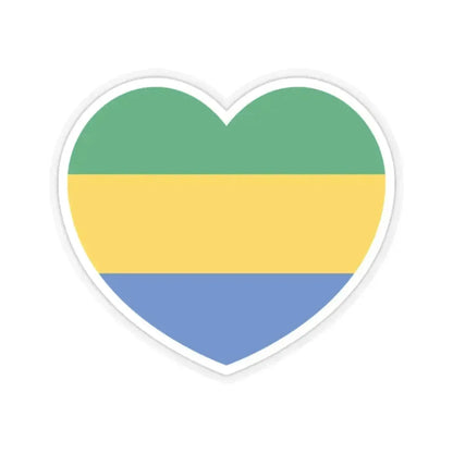 Heart Flag of Gabon - STICKER Vinyl Kiss-Cut Decal 2 Inch Transparent - The Sticker Space