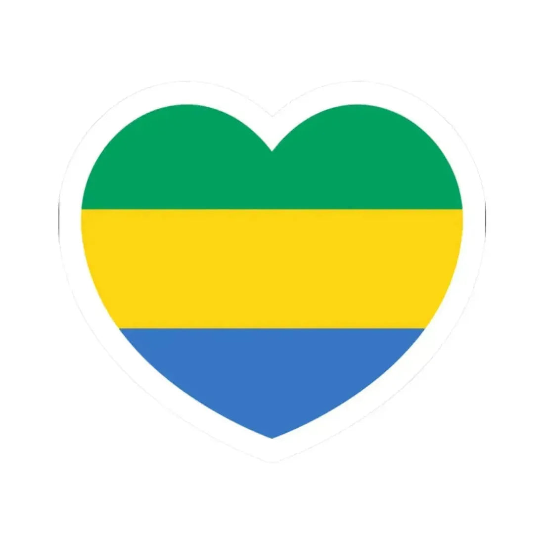 Heart Flag of Gabon - STICKER Vinyl Kiss-Cut Decal 2 Inch White - The Sticker Space