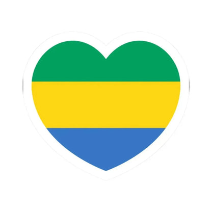 Heart Flag of Gabon - STICKER Vinyl Kiss-Cut Decal 2 Inch White - The Sticker Space
