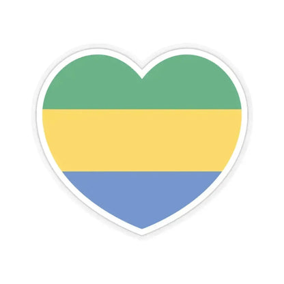 Heart Flag of Gabon - STICKER Vinyl Kiss-Cut Decal 3 Inch Transparent - The Sticker Space