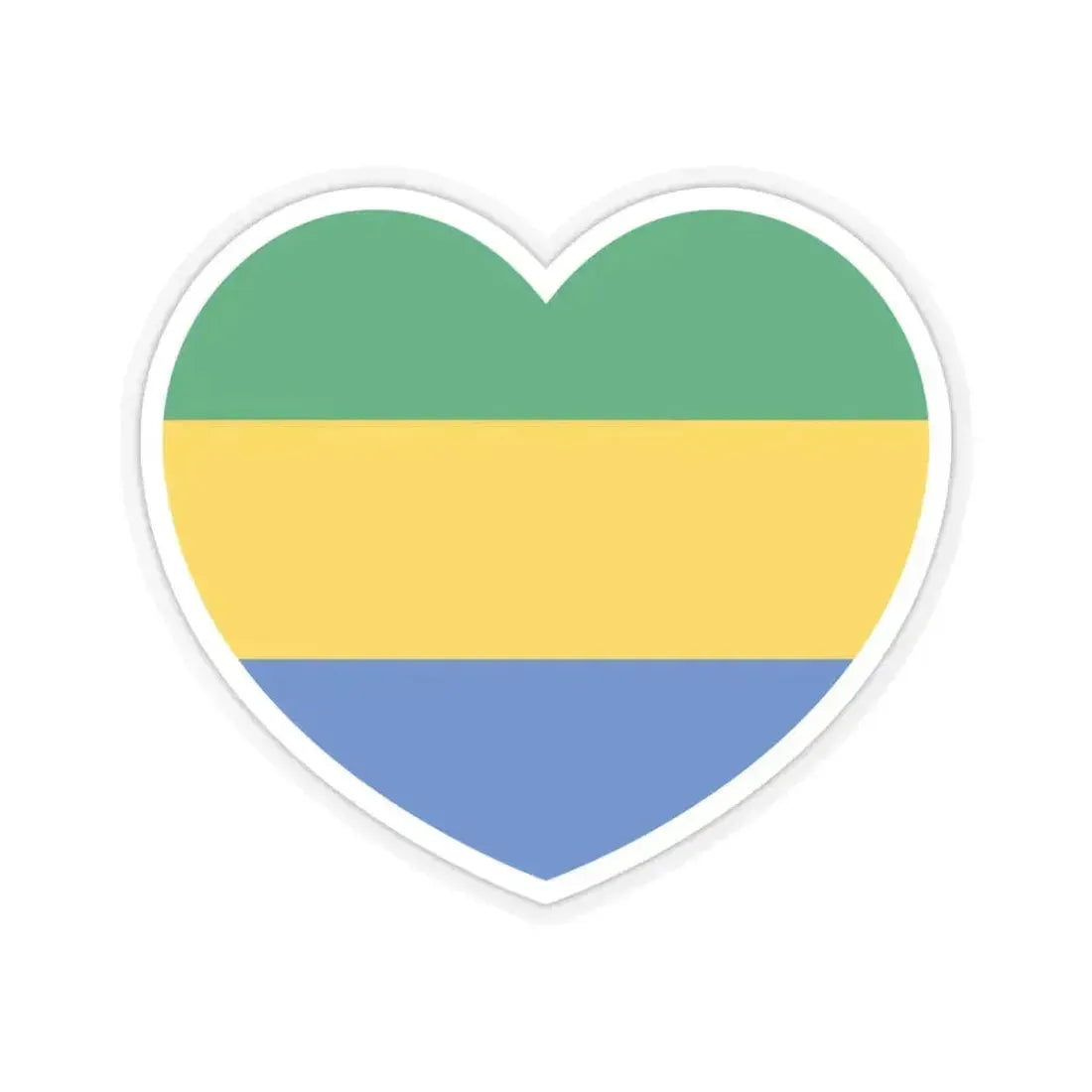 Heart Flag of Gabon - STICKER Vinyl Kiss-Cut Decal 4 Inch Transparent - The Sticker Space