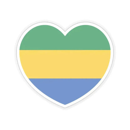 Heart Flag of Gabon - STICKER Vinyl Kiss-Cut Decal 4 Inch Transparent - The Sticker Space