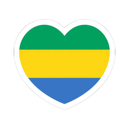 Heart Flag of Gabon - STICKER Vinyl Kiss-Cut Decal 4 Inch White - The Sticker Space