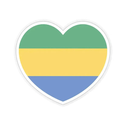 Heart Flag of Gabon - STICKER Vinyl Kiss-Cut Decal 6 Inch Transparent - The Sticker Space