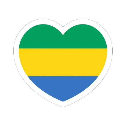 Heart Flag of Gabon - STICKER Vinyl Kiss-Cut Decal 6 Inch White - The Sticker Space
