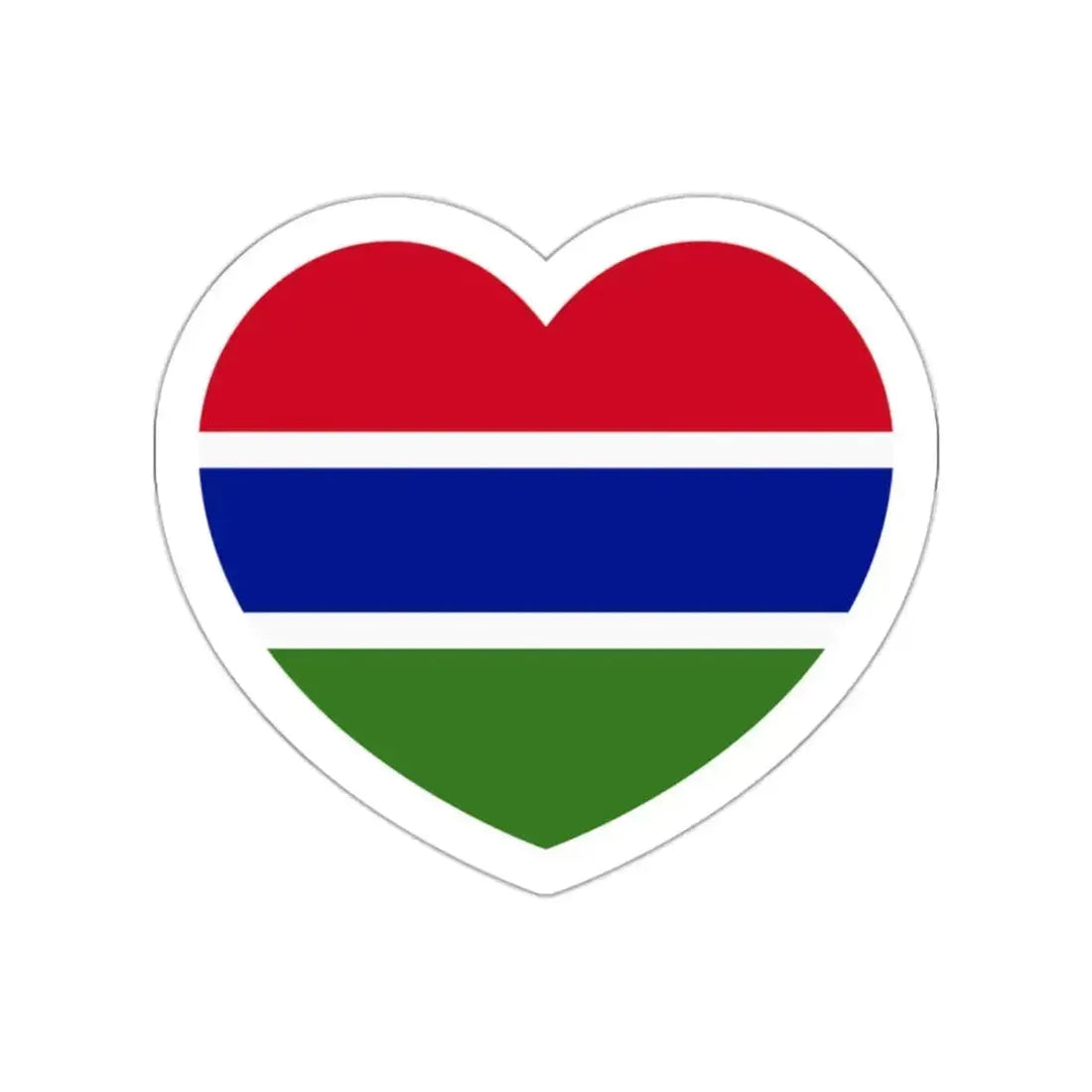 Heart Flag of Gambia - STICKER Vinyl Die-Cut Decal White Die-Cut 2 Inch - The Sticker Space
