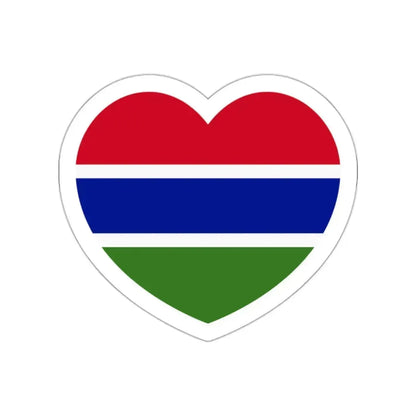 Heart Flag of Gambia - STICKER Vinyl Die-Cut Decal White Die-Cut 2 Inch - The Sticker Space