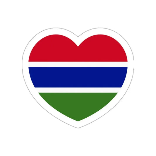 Heart Flag of Gambia - STICKER Vinyl Die-Cut Decal White Die-Cut 2 Inch - The Sticker Space