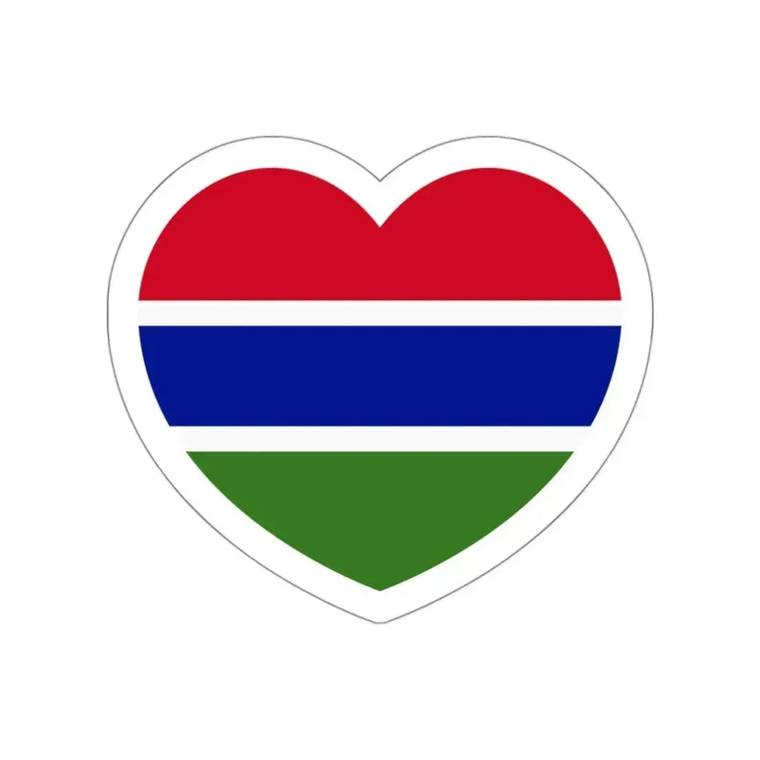 Heart Flag of Gambia - STICKER Vinyl Die-Cut Decal White Die-Cut 3 Inch - The Sticker Space