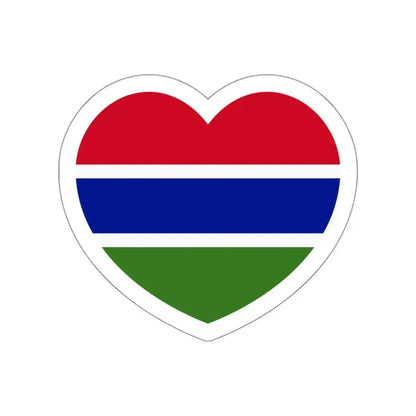 Heart Flag of Gambia - STICKER Vinyl Die-Cut Decal White Die-Cut 3 Inch - The Sticker Space