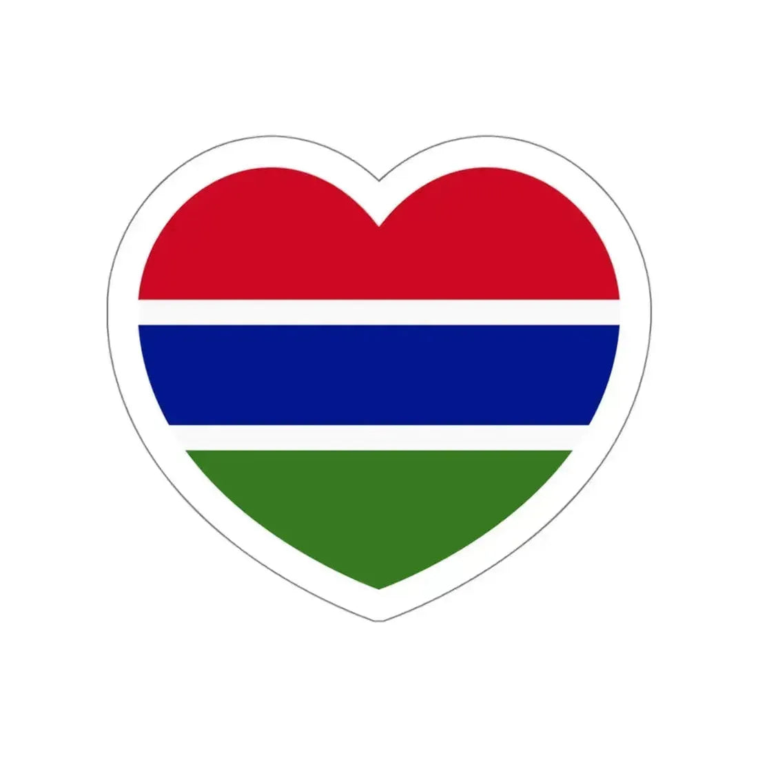 Heart Flag of Gambia - STICKER Vinyl Die-Cut Decal White Die-Cut 4 Inch - The Sticker Space