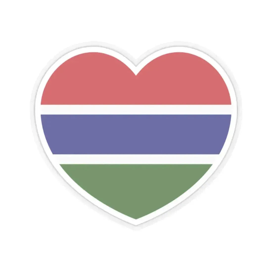 Heart Flag of Gambia - STICKER Vinyl Kiss-Cut Decal 2 Inch Transparent - The Sticker Space