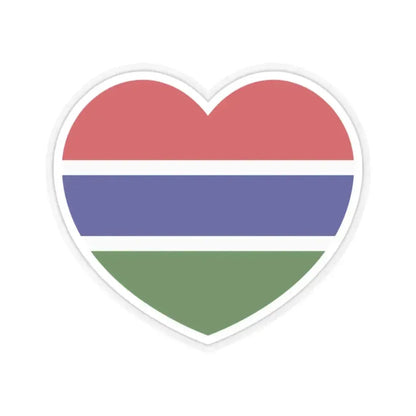 Heart Flag of Gambia - STICKER Vinyl Kiss-Cut Decal 2 Inch Transparent - The Sticker Space