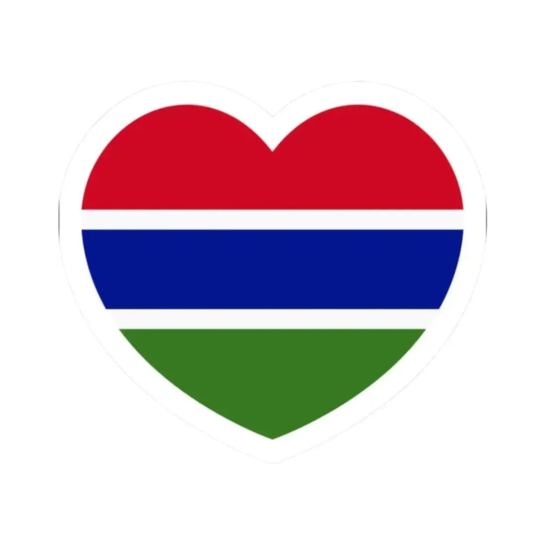 Heart Flag of Gambia - STICKER Vinyl Kiss-Cut Decal 2 Inch White - The Sticker Space