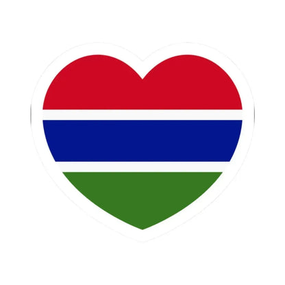 Heart Flag of Gambia - STICKER Vinyl Kiss-Cut Decal 2 Inch White - The Sticker Space