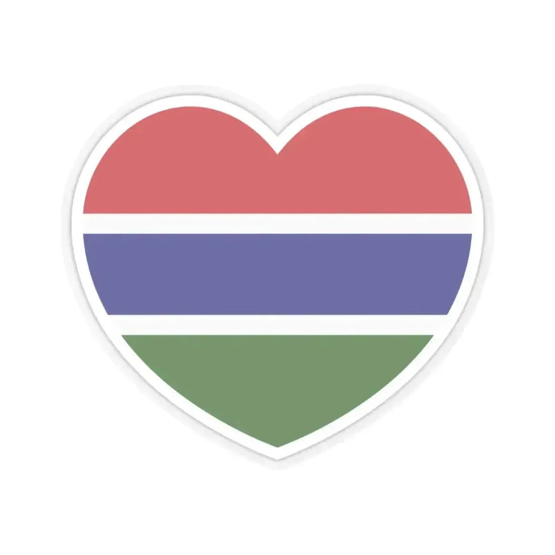Heart Flag of Gambia - STICKER Vinyl Kiss-Cut Decal 3 Inch Transparent - The Sticker Space