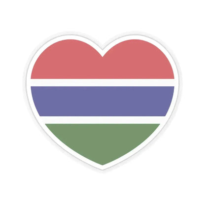 Heart Flag of Gambia - STICKER Vinyl Kiss-Cut Decal 3 Inch Transparent - The Sticker Space