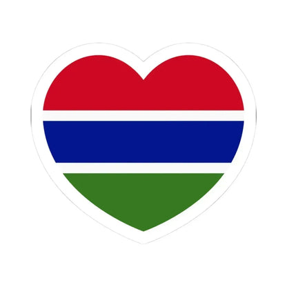 Heart Flag of Gambia - STICKER Vinyl Kiss-Cut Decal 3 Inch White - The Sticker Space