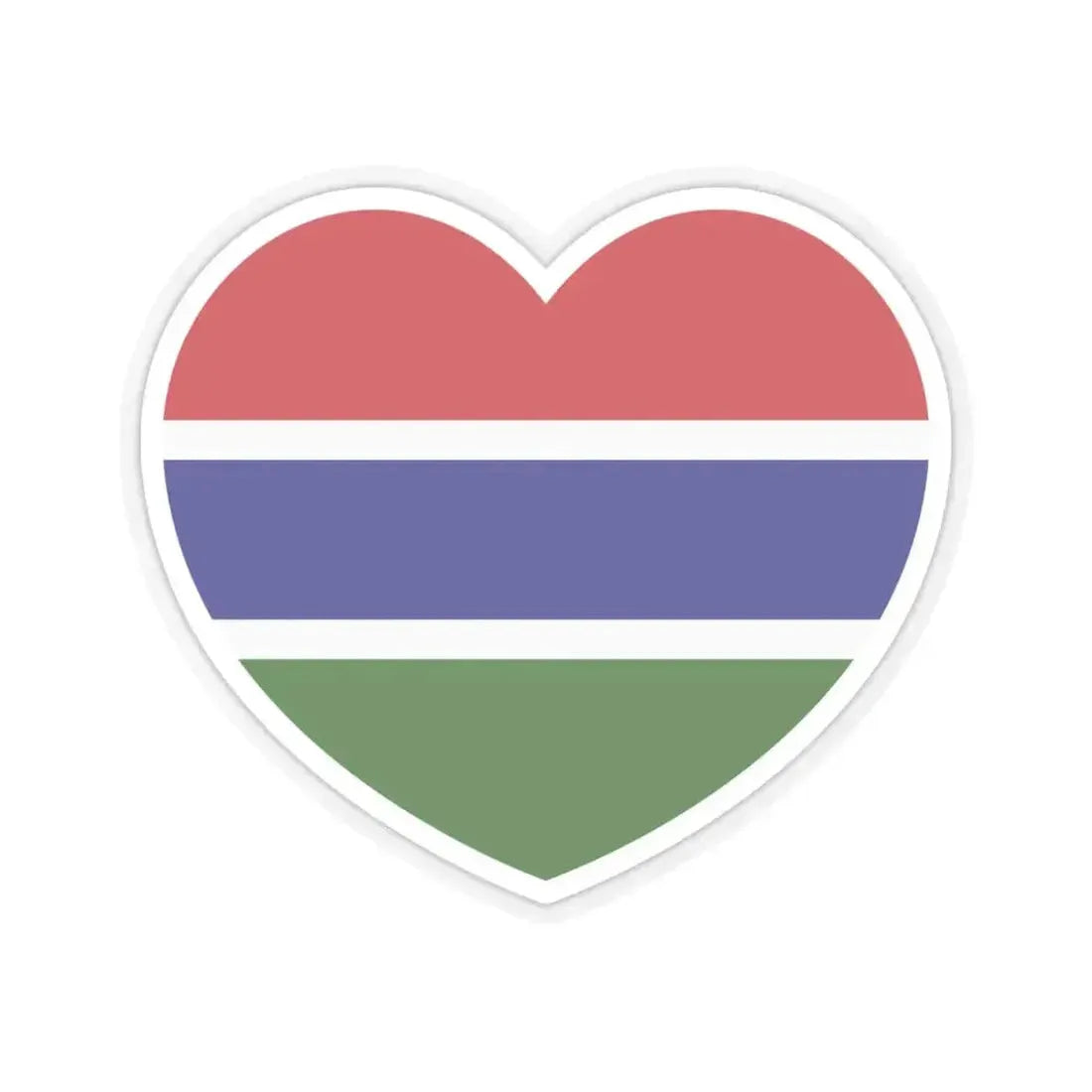 Heart Flag of Gambia - STICKER Vinyl Kiss-Cut Decal 4 Inch Transparent - The Sticker Space