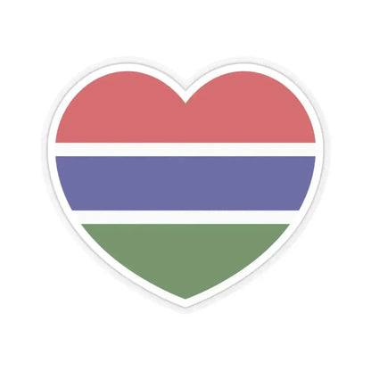 Heart Flag of Gambia - STICKER Vinyl Kiss-Cut Decal 4 Inch Transparent - The Sticker Space