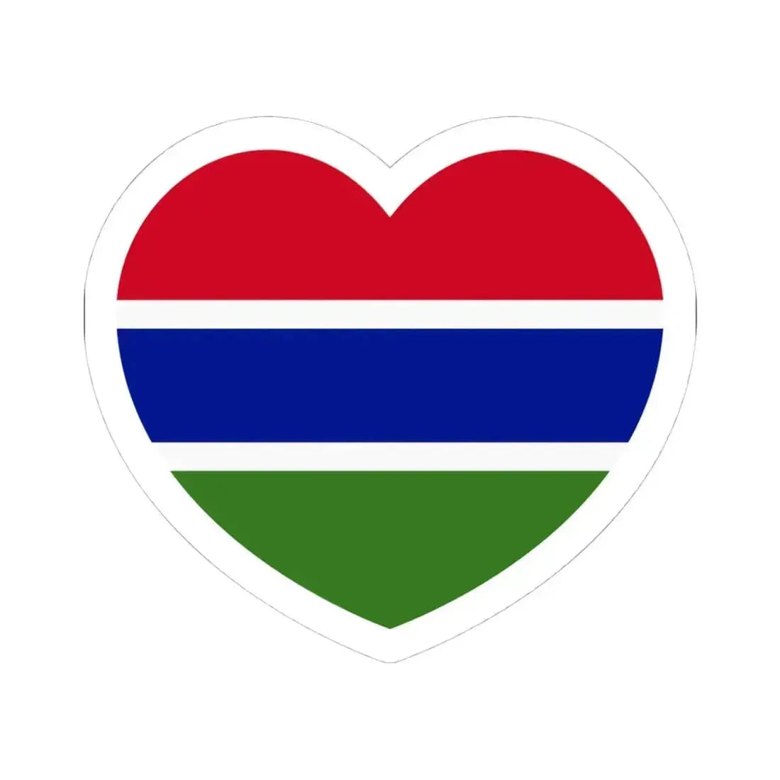 Heart Flag of Gambia - STICKER Vinyl Kiss-Cut Decal 4 Inch White - The Sticker Space