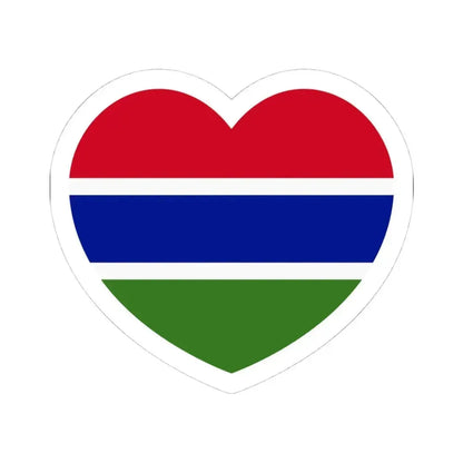 Heart Flag of Gambia - STICKER Vinyl Kiss-Cut Decal 4 Inch White - The Sticker Space