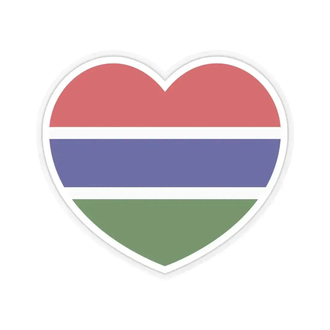 Heart Flag of Gambia - STICKER Vinyl Kiss-Cut Decal 6 Inch Transparent - The Sticker Space