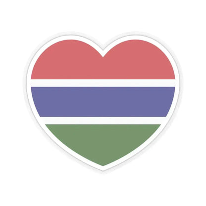 Heart Flag of Gambia - STICKER Vinyl Kiss-Cut Decal 6 Inch Transparent - The Sticker Space