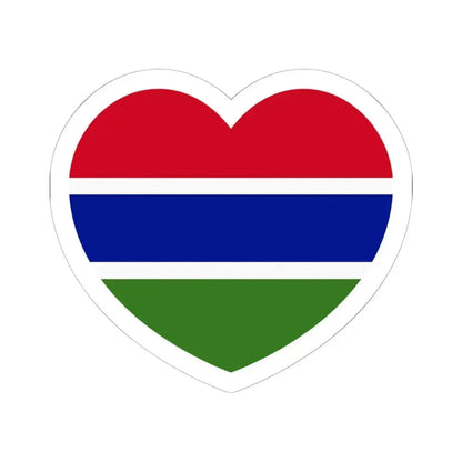 Heart Flag of Gambia - STICKER Vinyl Kiss-Cut Decal 6 Inch White - The Sticker Space