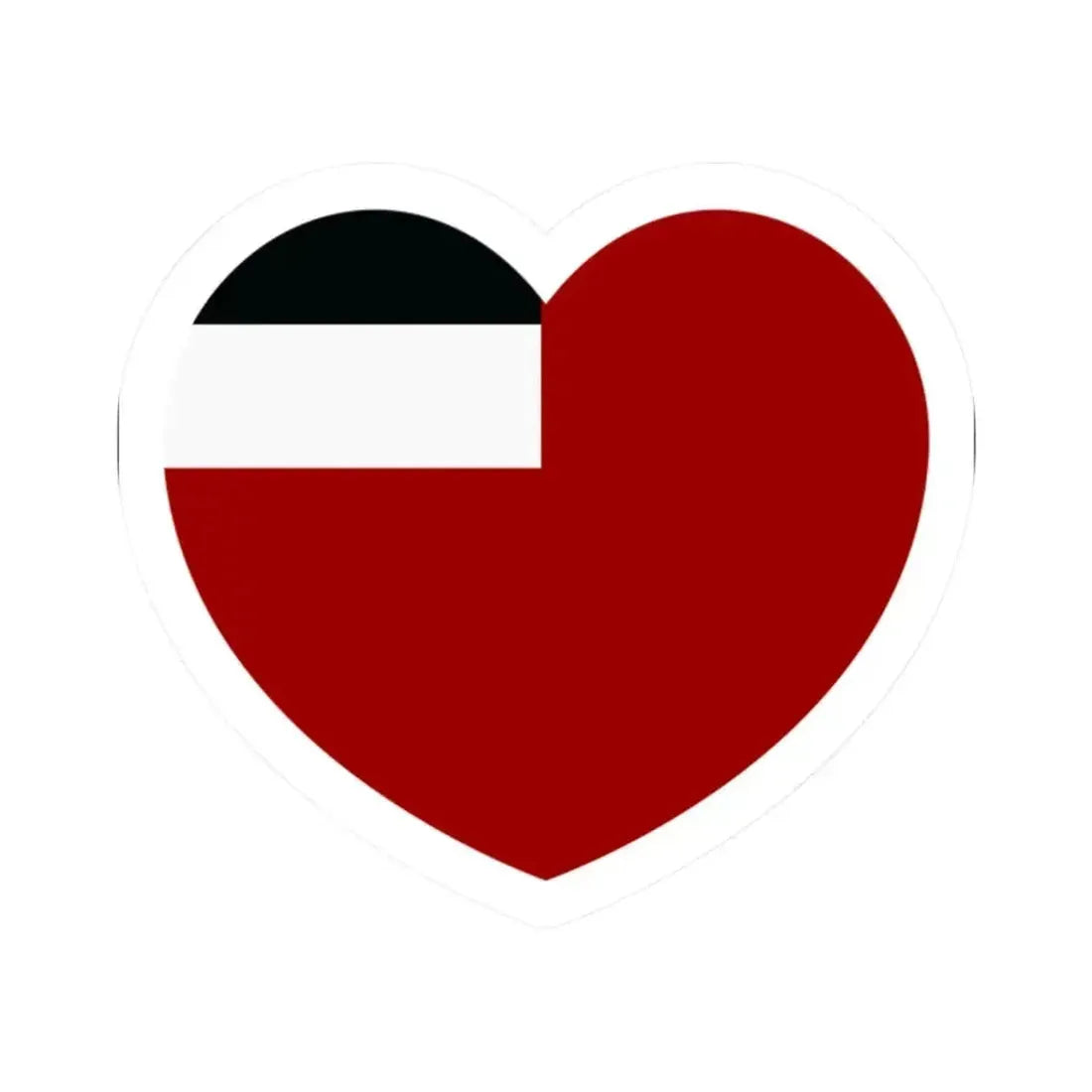 Heart Flag of Georgia 1918-1921, 1990-2004 - STICKER Vinyl Kiss-Cut Decal 2 Inch White - The Sticker Space