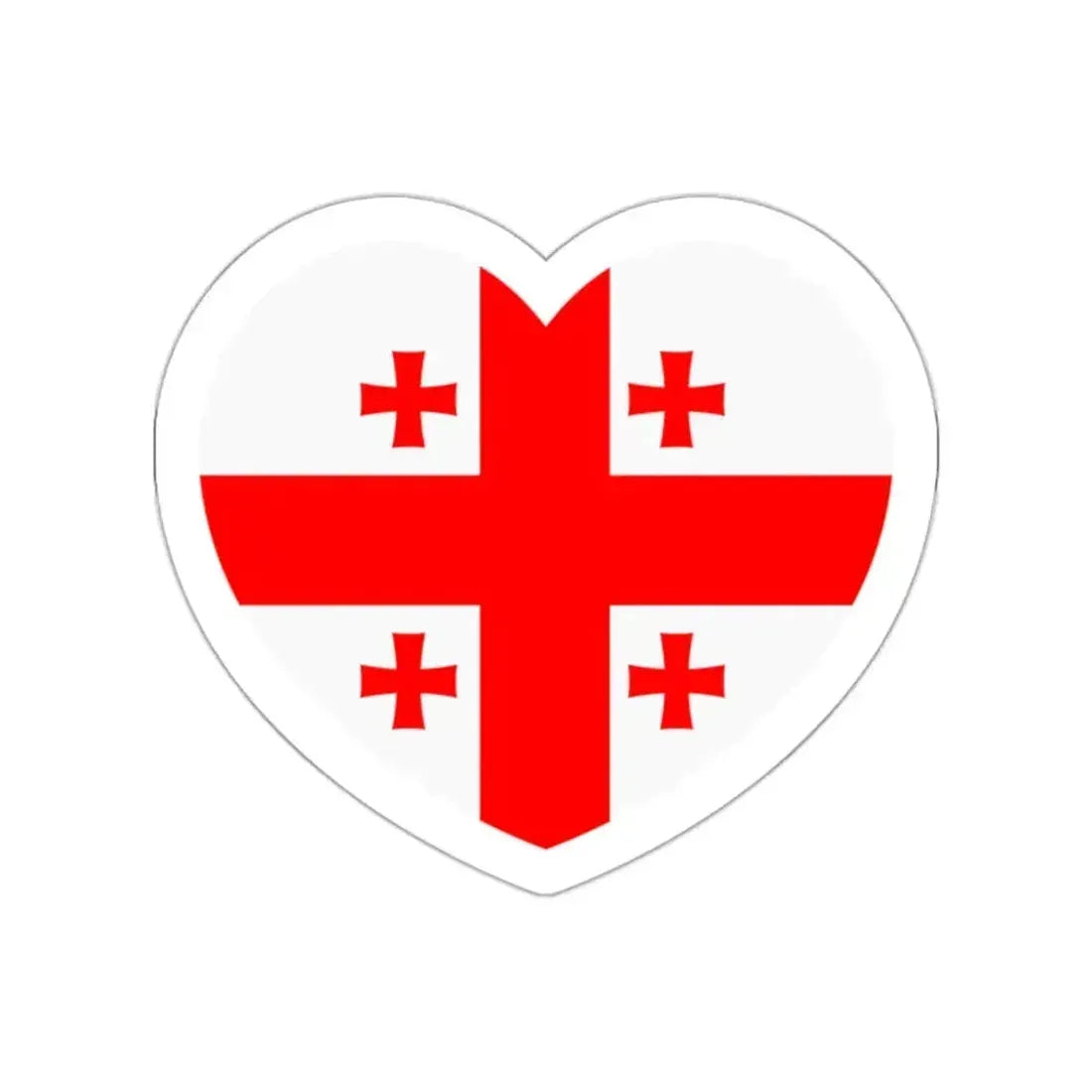 Heart Flag of Georgia - STICKER Vinyl Die-Cut Decal White Die-Cut 2 Inch - The Sticker Space