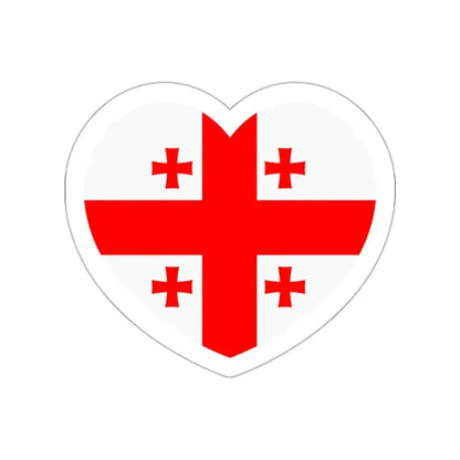 Heart Flag of Georgia - STICKER Vinyl Die-Cut Decal White Die-Cut 2 Inch - The Sticker Space