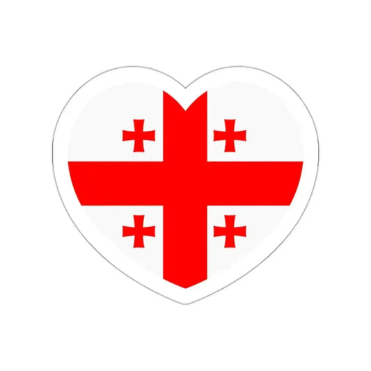 Heart Flag of Georgia - STICKER Vinyl Die-Cut Decal White Die-Cut 2 Inch - The Sticker Space