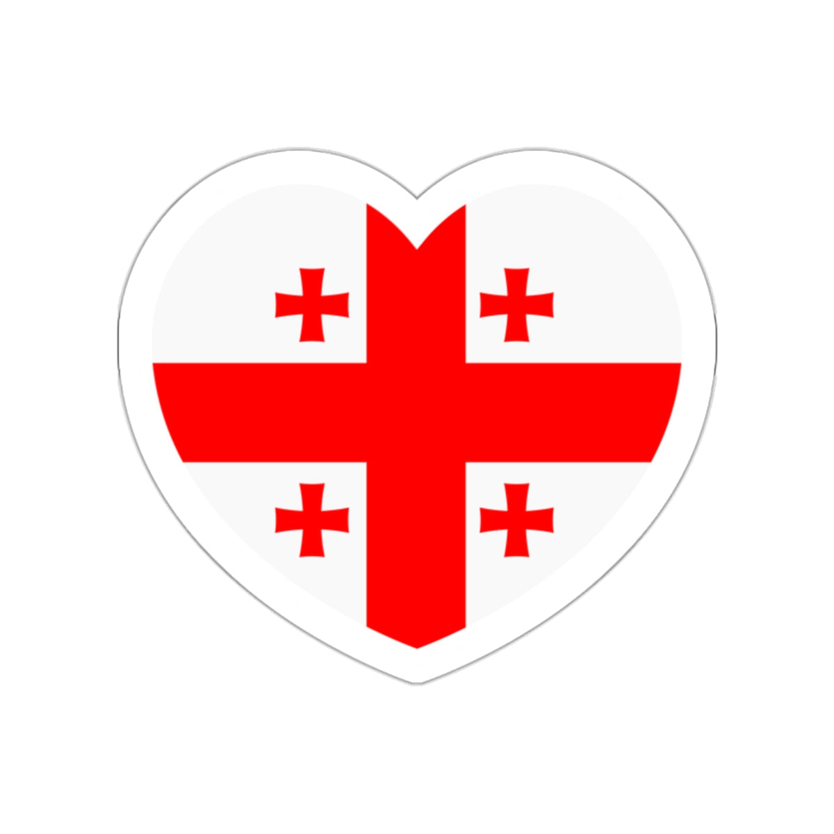 Heart Flag of Georgia - STICKER Vinyl Die-Cut Decal-White-The Sticker Space