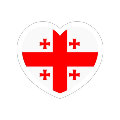 Heart Flag of Georgia - STICKER Vinyl Die-Cut Decal-White-The Sticker Space