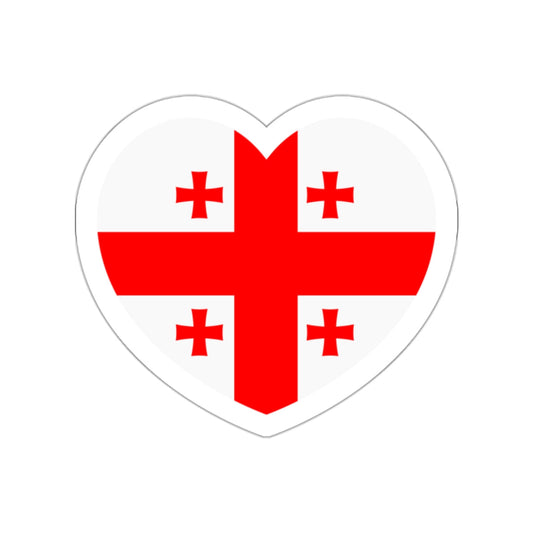 Heart Flag of Georgia - STICKER Vinyl Die-Cut Decal-White-The Sticker Space