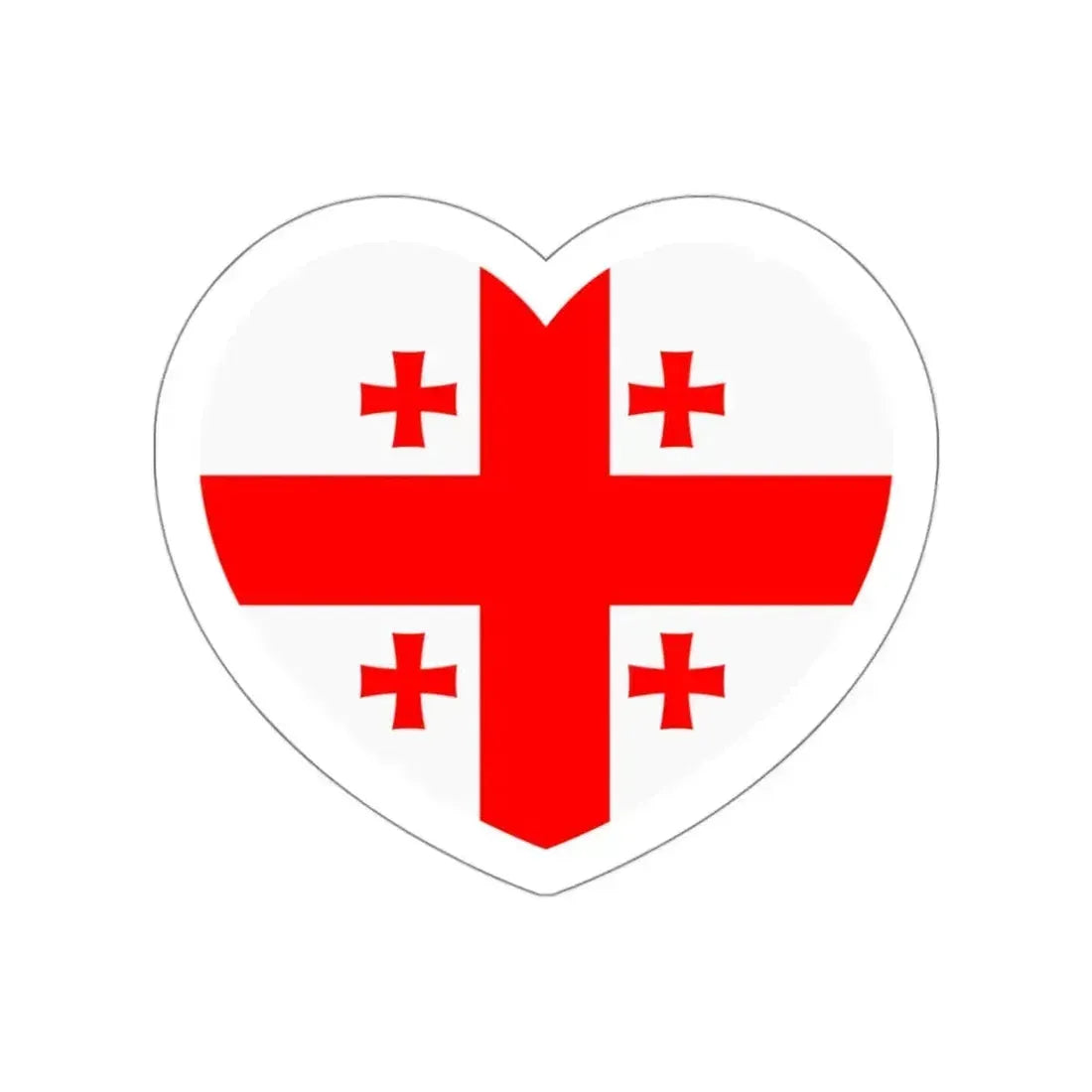 Heart Flag of Georgia - STICKER Vinyl Die-Cut Decal White Die-Cut 3 Inch - The Sticker Space