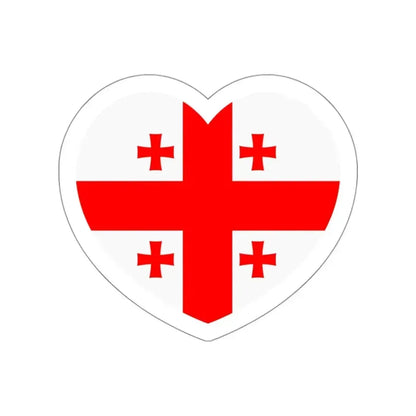 Heart Flag of Georgia - STICKER Vinyl Die-Cut Decal White Die-Cut 3 Inch - The Sticker Space